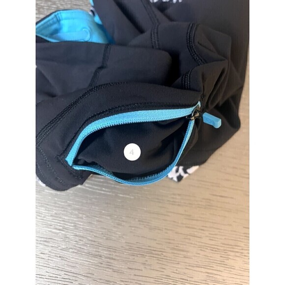 Lululemon Run Top Speed Crop Leggings Black/White Size 4 New 16" Inseam - Picture 6 of 6